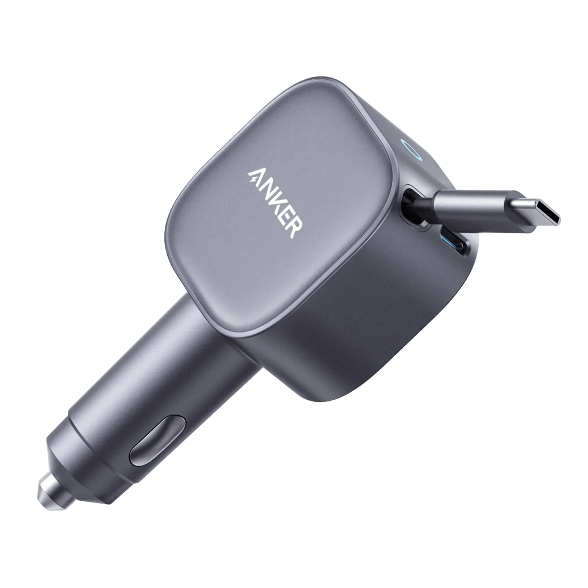 Anker Nano Car Charger 75W with USB-C Cable - Black