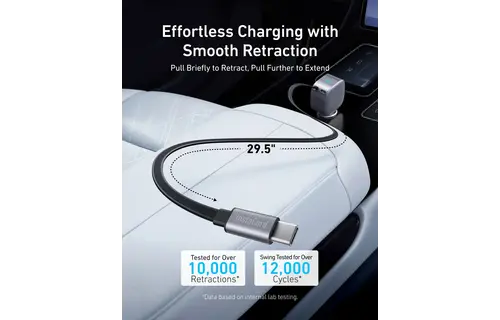 Anker Nano Car Charger 75W with USB-C Cable - Black