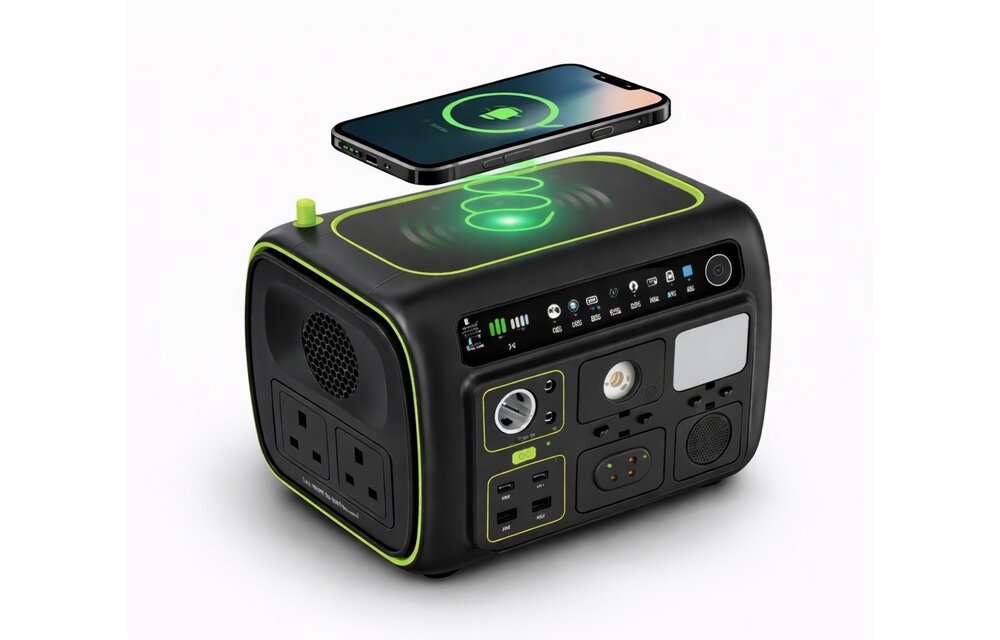 Goui Beast Smart Portable Power Station 800W  AC/DC Output 2xTYP-C 2xUSB with Wireless Charge and Led flash light - Black