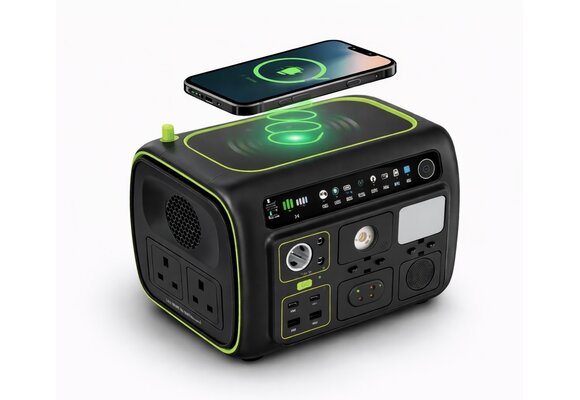 Goui Beast Smart Portable Power Station 800W  AC/DC Output 2xTYP-C 2xUSB with Wireless Charge and Led flash light - Black