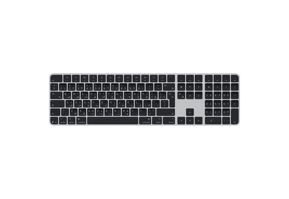 Apple Magic Keyboard with Touch ID and Numeric Keypad for Mac models with Apple silicon USB‑C Black Keys - Arabic/English