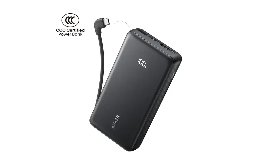 Anker Zolo Powerbank 20K 22.5W Fast Charging  with Built-in USB-C Cable 20'000mAh  - Black