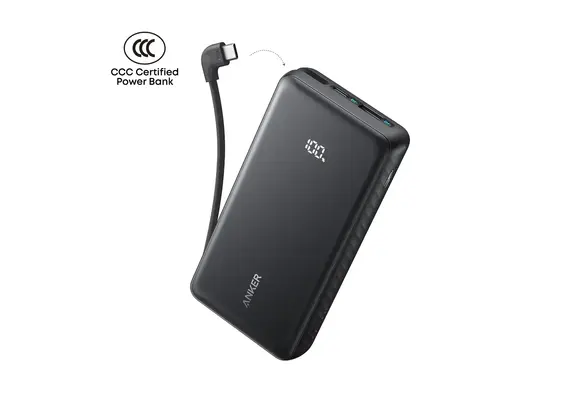 Anker Zolo Powerbank 20K 22.5W Fast Charging  with Built-in USB-C Cable 20'000mAh  - Black