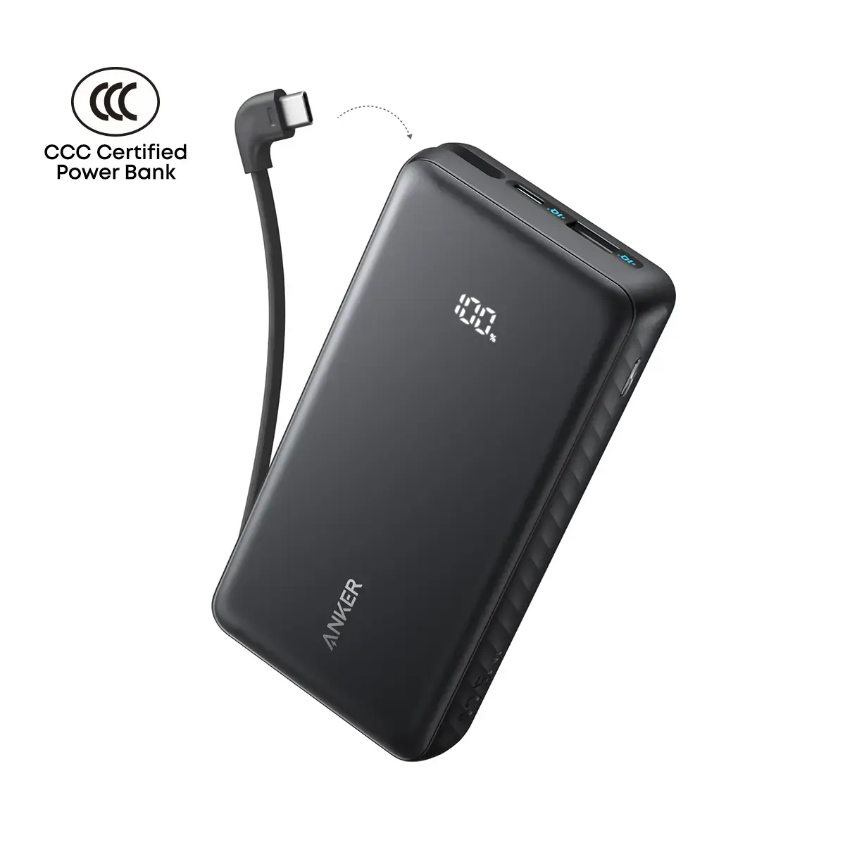 Anker Zolo Powerbank 20K 22.5W Fast Charging  with Built-in USB-C Cable 20'000mAh  - Black
