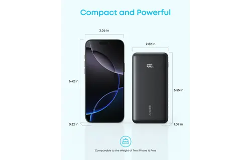 Anker Zolo Powerbank 20K 22.5W Fast Charging  with Built-in USB-C Cable 20'000mAh  - Black