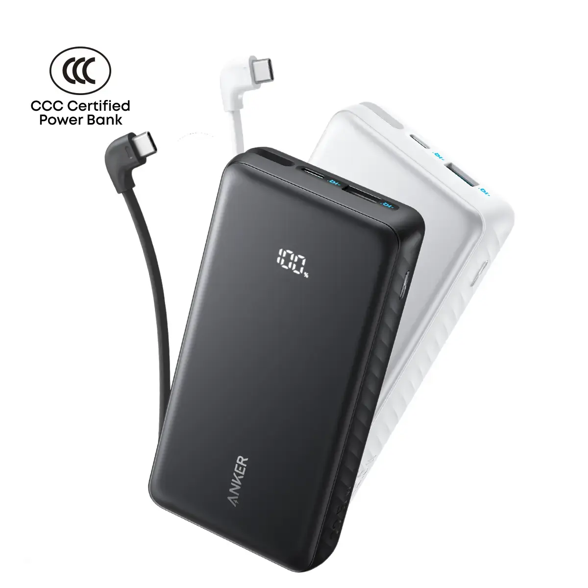 Anker Zolo Powerbank 20K 22.5W Fast Charging  with Built-in USB-C Cable 20'000mAh  - Black
