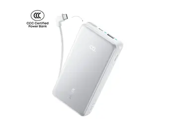 Anker Zolo Powerbank 20K 22.5W Fast Charging  with Built-in USB-C Cable 20'000mAh  - White