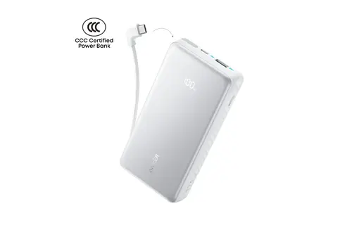 Anker Zolo Powerbank 20K 22.5W Fast Charging  with Built-in USB-C Cable 20'000mAh  - White