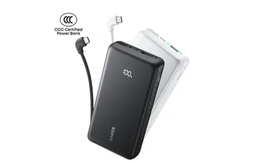 Anker Zolo Powerbank 20K 22.5W Fast Charging  with Built-in USB-C Cable 20'000mAh  - White