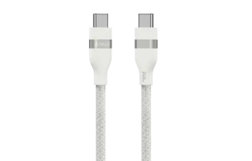 Anker USB-C to USB-C Cable 240W Upcycled Braided 6ft/1.8m - White