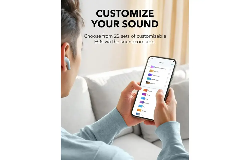 Soundcore K20i by Anker, Semi-in-Ear Earbuds, Bluetooth Wireless Headphone - Blue