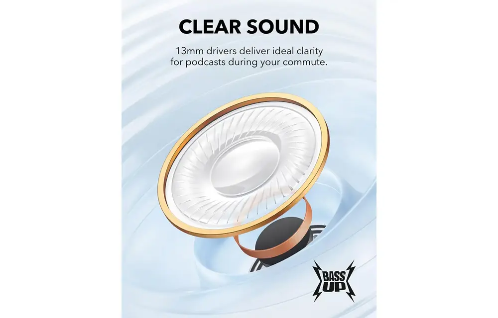 Soundcore K20i by Anker, Semi-in-Ear Earbuds, Bluetooth Wireless Headphone - Blue