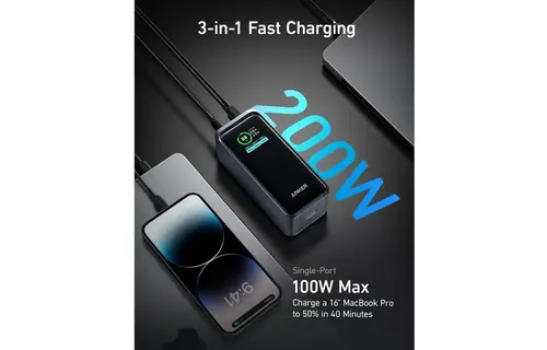 Anker Prime Multi Device Fast Charging Power Bank 3-Port 20,000mAh 200W - Black