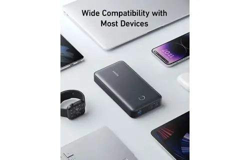 Anker 537 Power Bank 24K 65W Multi Device Fast Charging  For Phone , Tablet and Laptop 24'000mAh  - Black