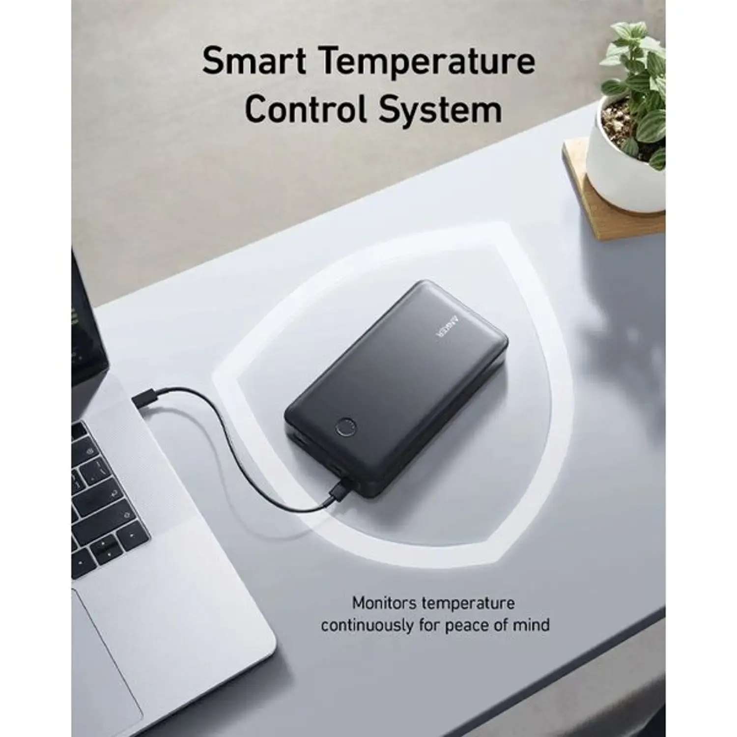 Anker 537 Power Bank 24K 65W Multi Device Fast Charging  For Phone , Tablet and Laptop 24'000mAh  - Black