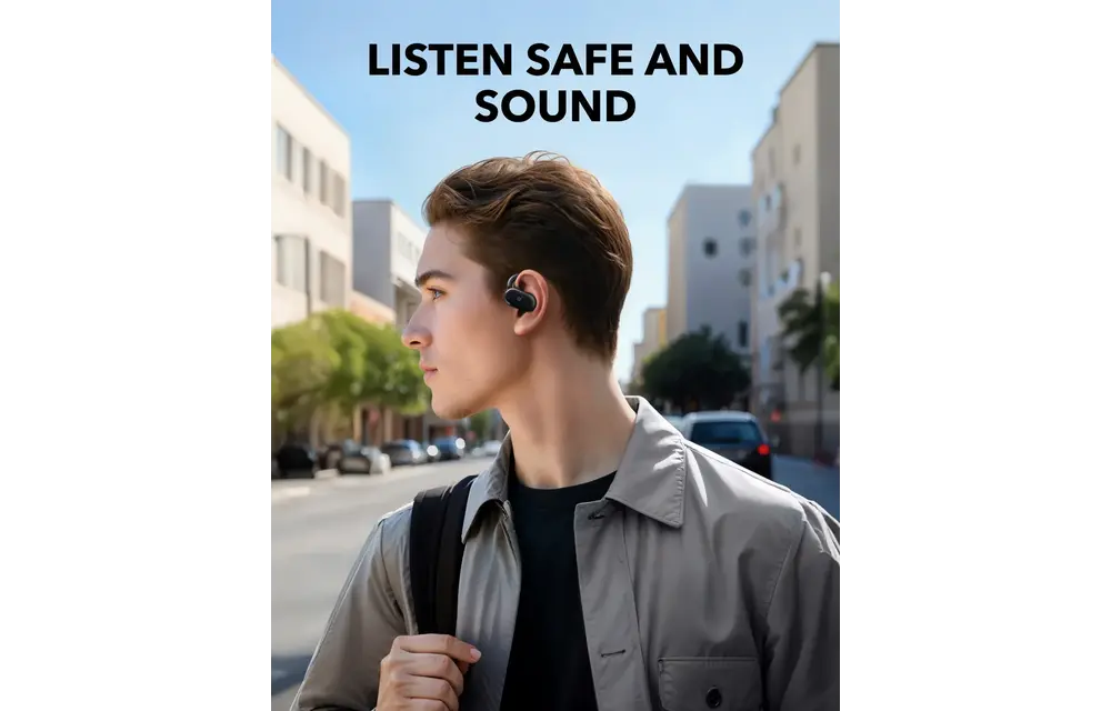 Soundcore V20i by Anker Open-Ear Headphones, Rotatable Snug Fit - Black