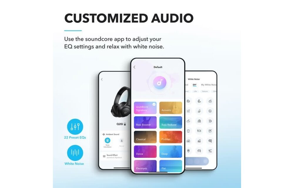 Soundcore By Anker  Q20i  Wireless Noise Cancelling Headphones, 40H playtime - Black