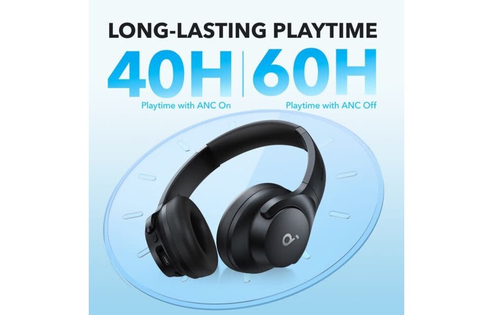 Soundcore By Anker  Q20i  Wireless Noise Cancelling Headphones, 40H playtime - Black