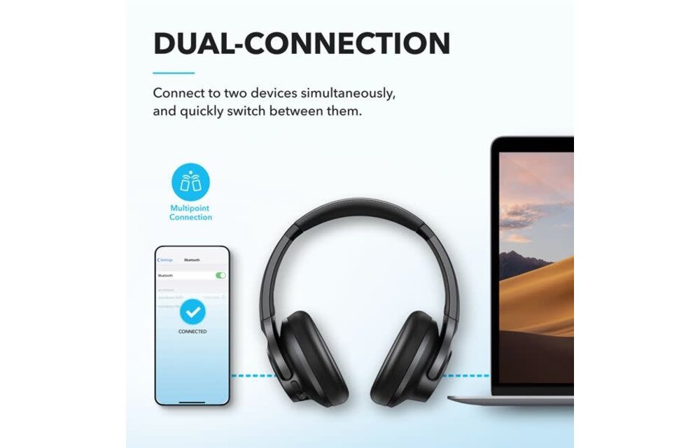 Soundcore By Anker  Q20i  Wireless Noise Cancelling Headphones, 40H playtime - Black