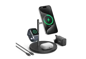 Anker MagGo 3 in 1 Charging Stand Wireless Charger With USB - C Cable For Apple Devices - Black