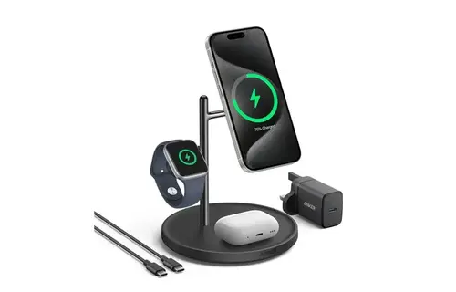 Anker MagGo 3 in 1 Charging Stand Wireless Charger With USB - C Cable For Apple Devices - Black