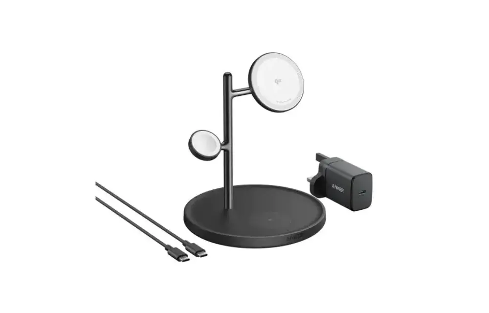 Anker MagGo 3 in 1 Charging Stand Wireless Charger With USB - C Cable For Apple Devices - Black
