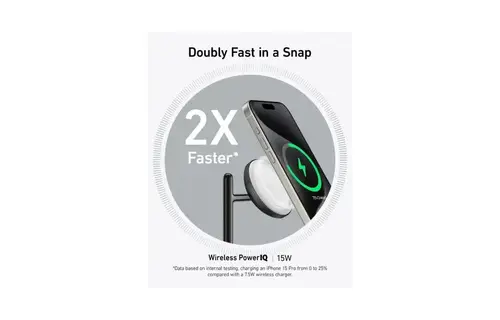 Anker MagGo 3 in 1 Charging Stand Wireless Charger With USB - C Cable For Apple Devices - Black