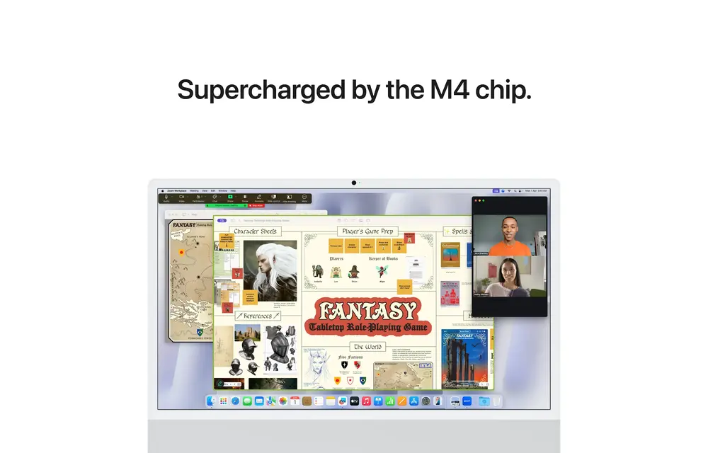 Apple iMac 24-inch with Retina 4.5K display  Apple M4 chip  with 8-core CPU, 8-core GPU, 16GB unified memory 256GB SSD storage  - Silver