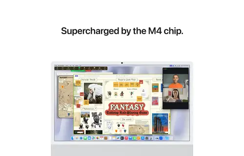 Apple iMac 24-inch with Retina 4.5K display  Apple M4 chip  with 8-core CPU, 8-core GPU, 16GB unified memory 256GB SSD storage  - Silver