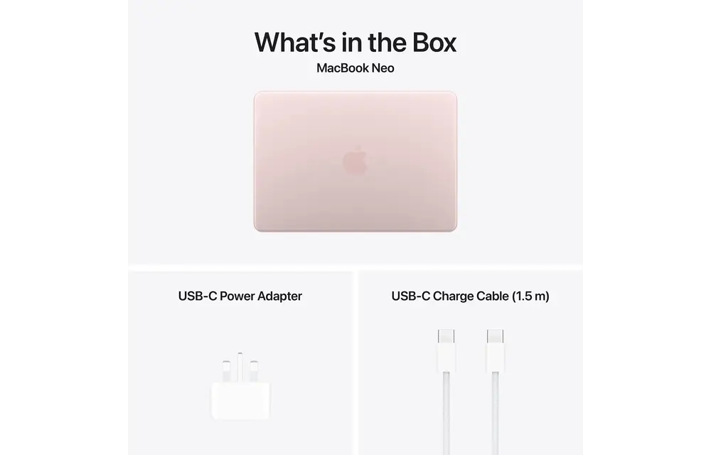 Apple MacBook Neo13-inch A18 Pro chip with 6‑core CPU and 5‑core GPU, 8GB, 512GB SSD English & Arabic Touch ID - Blush