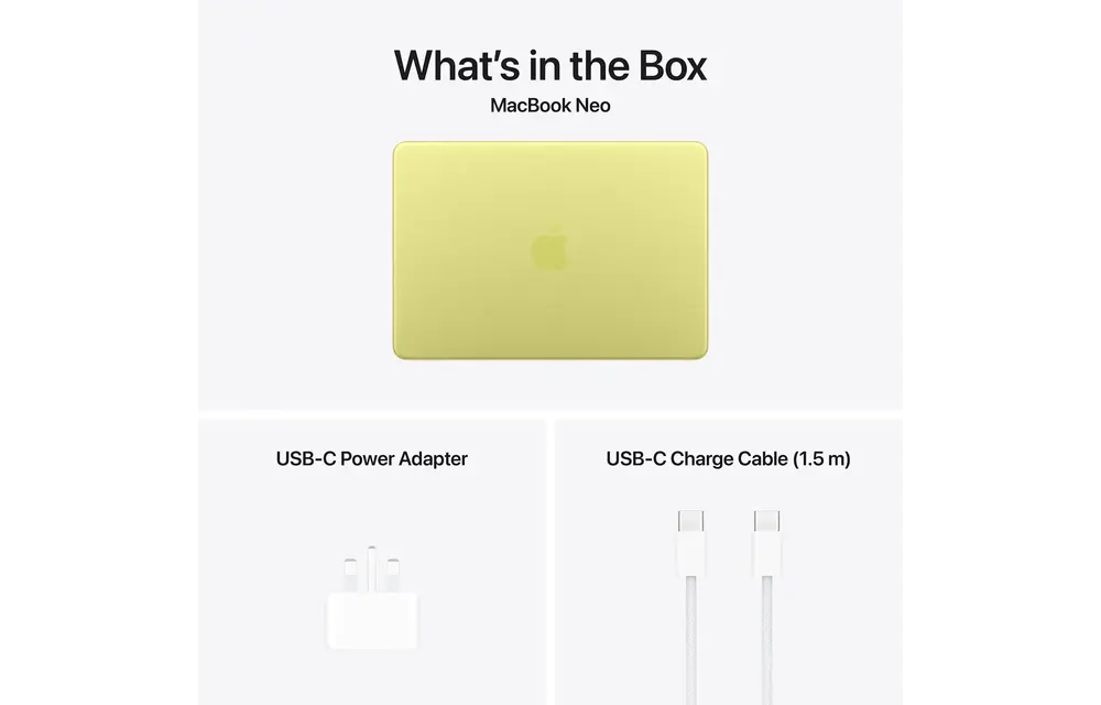 Apple MacBook Neo13-inch A18 Pro chip with 6‑core CPU and 5‑core GPU, 8GB, 512GB SSD English & Arabic Touch ID - Citrus