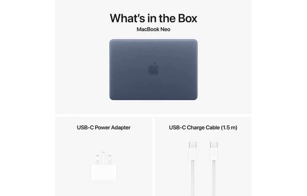 Apple MacBook Neo13-inch A18 Pro chip with 6‑core CPU and 5‑core GPU, 8GB, 256GB SSD English & Arabic - Indigo
