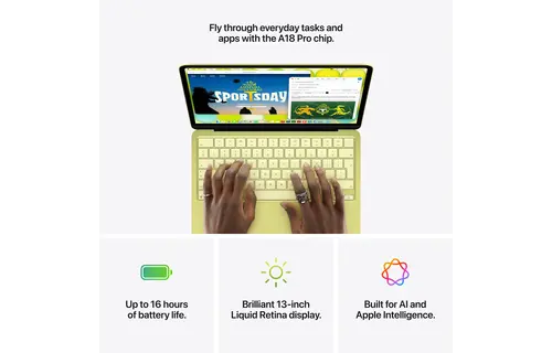 Apple MacBook Neo13-inch A18 Pro chip with 6‑core CPU and 5‑core GPU, 8GB, 512GB SSD English & Arabic Touch ID - Silver