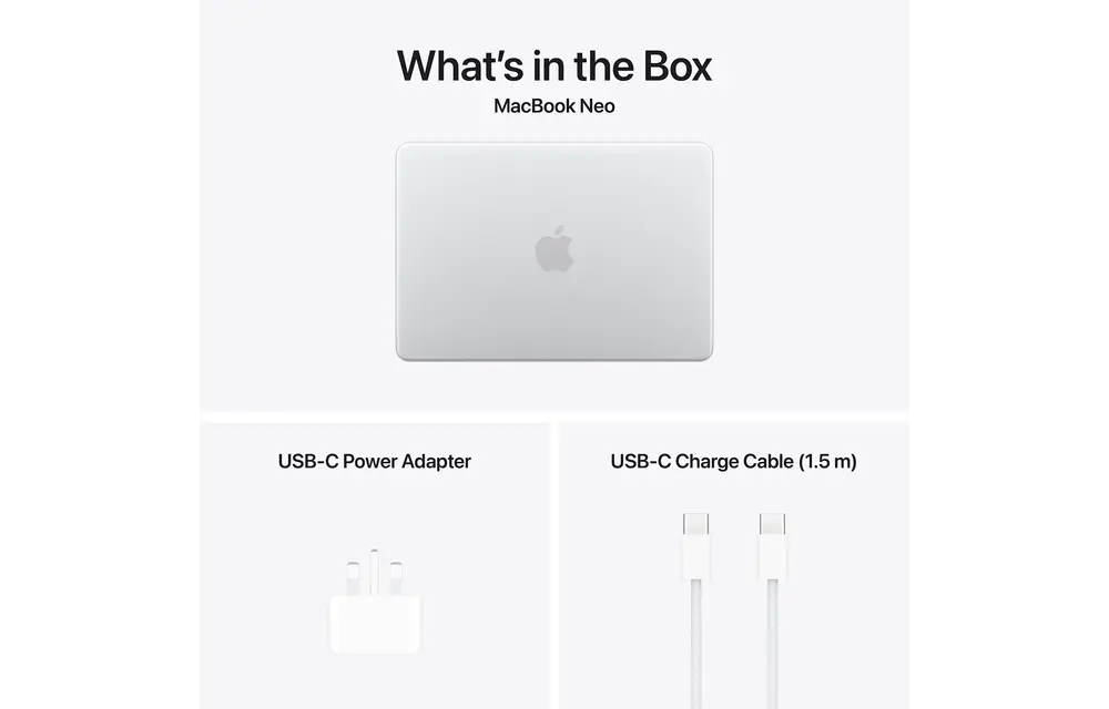 Apple MacBook Neo13-inch A18 Pro chip with 6‑core CPU and 5‑core GPU, 8GB, 512GB SSD English & Arabic Touch ID - Silver
