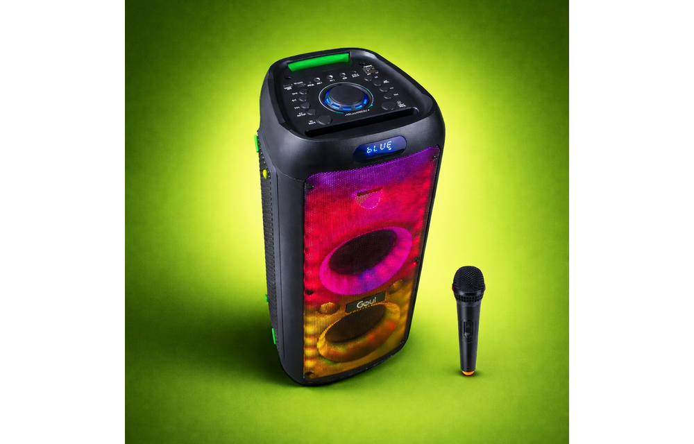 Goui Neon-60 Bluetooth Speaker Dynamic LED Lights & 60W Stereo Sound with Microphone - Black