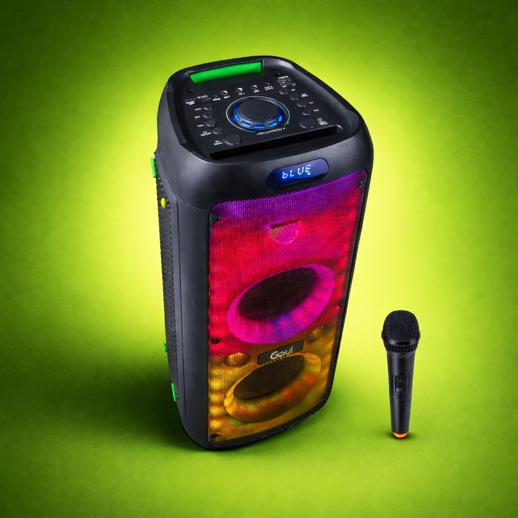 Goui Neon-60 Bluetooth Speaker Dynamic LED Lights & 60W Stereo Sound with Microphone - Black
