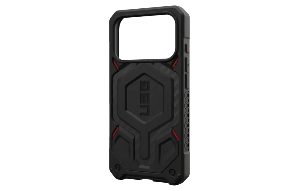 UAG Monarch Pro Case for Apple iPhone 17 Pro - Carbon Fiber Black and Red