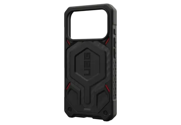 UAG Monarch Pro Case for Apple iPhone 17 Pro - Carbon Fiber Black and Red