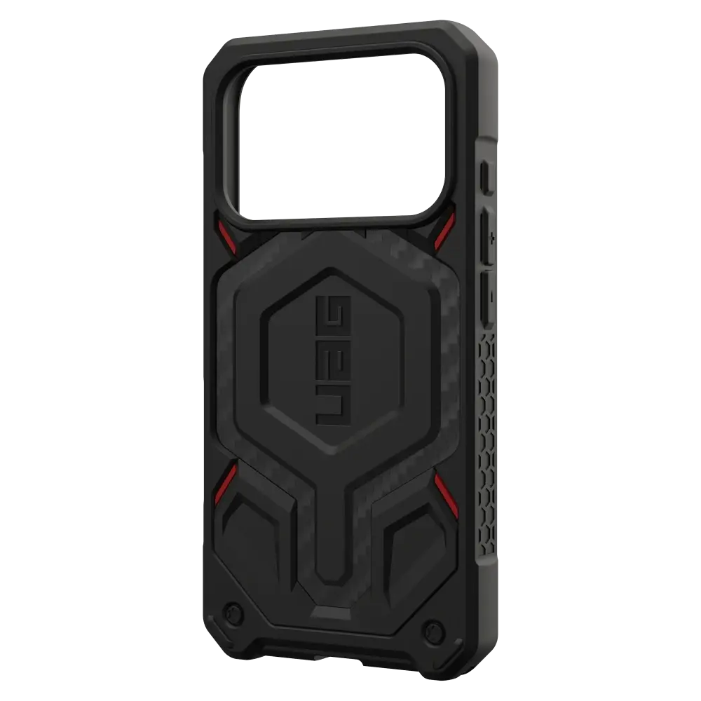 UAG Monarch Pro Case for Apple iPhone 17 Pro - Carbon Fiber Black and Red
