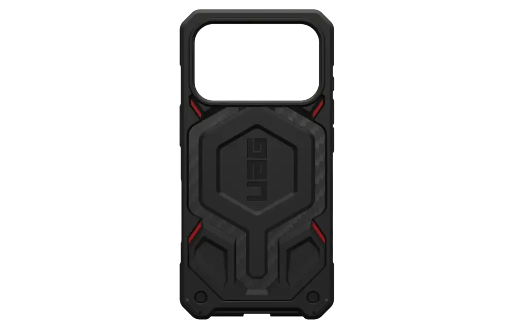 UAG Monarch Pro Case for Apple iPhone 17 Pro - Carbon Fiber Black and Red