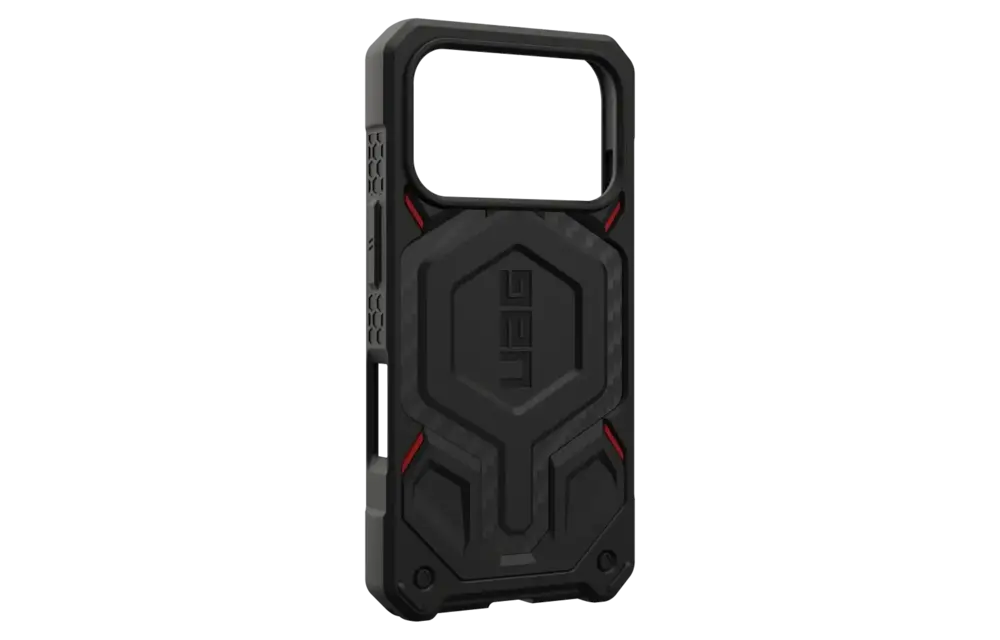 UAG Monarch Pro Case for Apple iPhone 17 Pro - Carbon Fiber Black and Red