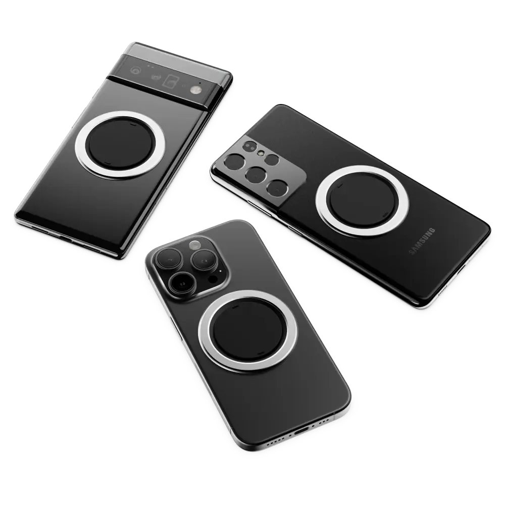 Ohsnap Snap 5 Grip Magnetic Phone Grip - Silver