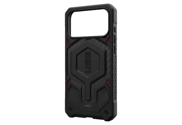 UAG Monarch Pro Case for Apple iPhone 17 Pro Max - Carbon Fiber Black and Red