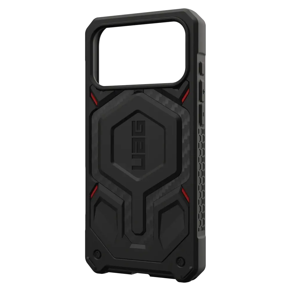 UAG Monarch Pro Case for Apple iPhone 17 Pro Max - Carbon Fiber Black and Red