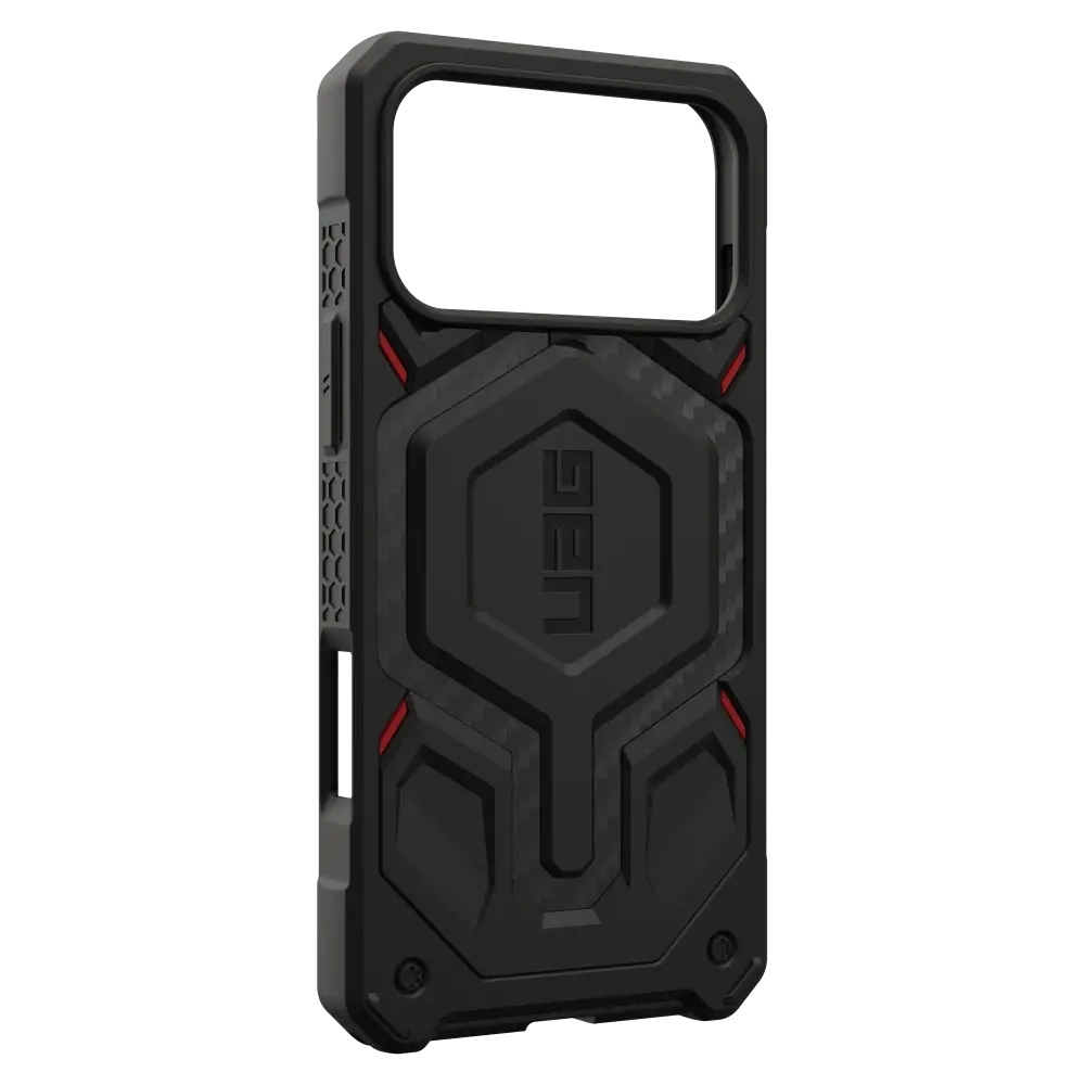 UAG Monarch Pro Case for Apple iPhone 17 Pro Max - Carbon Fiber Black and Red