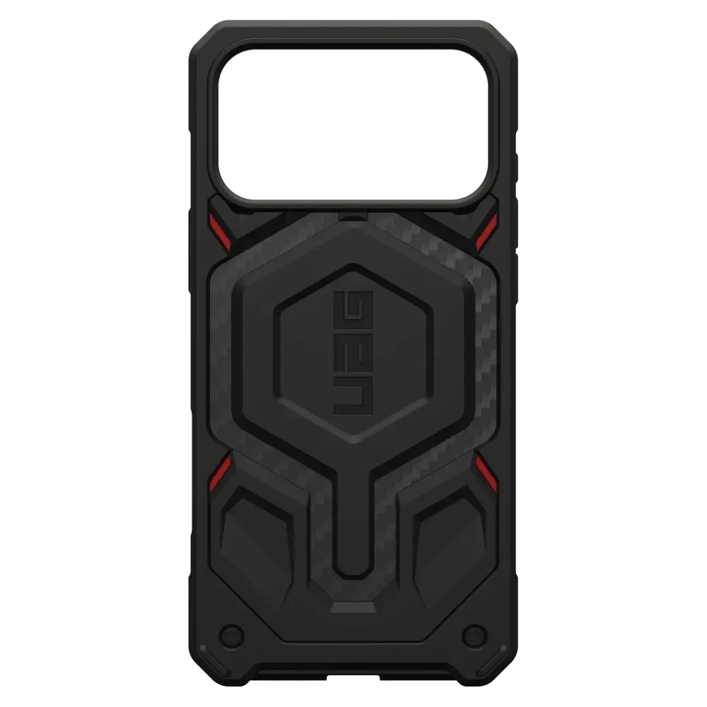 UAG Monarch Pro Case for Apple iPhone 17 Pro Max - Carbon Fiber Black and Red