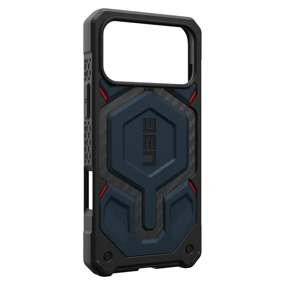 UAG Monarch Pro Case for Apple iPhone 17 Pro Max - Carbon Fiber Mallard and Red
