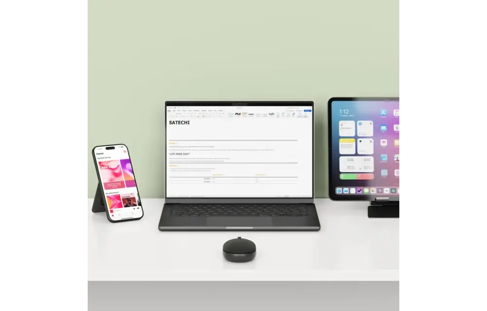 Satechi OntheGo Multi Device Appareil Rechargeable Bluetooth Mouse - Black