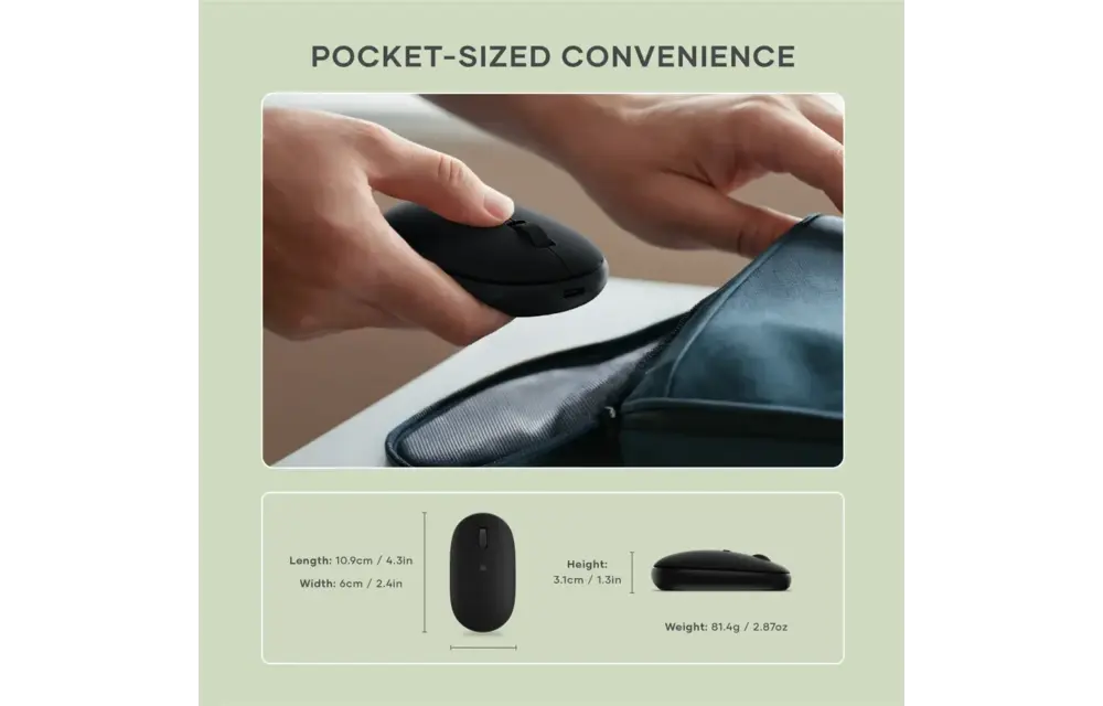 Satechi OntheGo Multi Device Appareil Rechargeable Bluetooth Mouse - Black