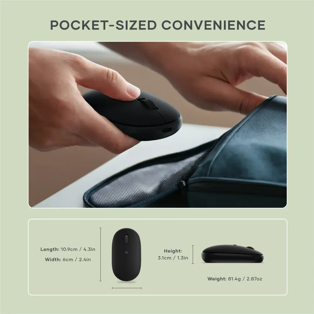 Satechi OntheGo Multi Device Appareil Rechargeable Bluetooth Mouse - Black